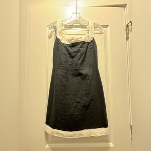NWOT Abercrombie Linen Blend Wide Strap Mini Dress Black Size Small
